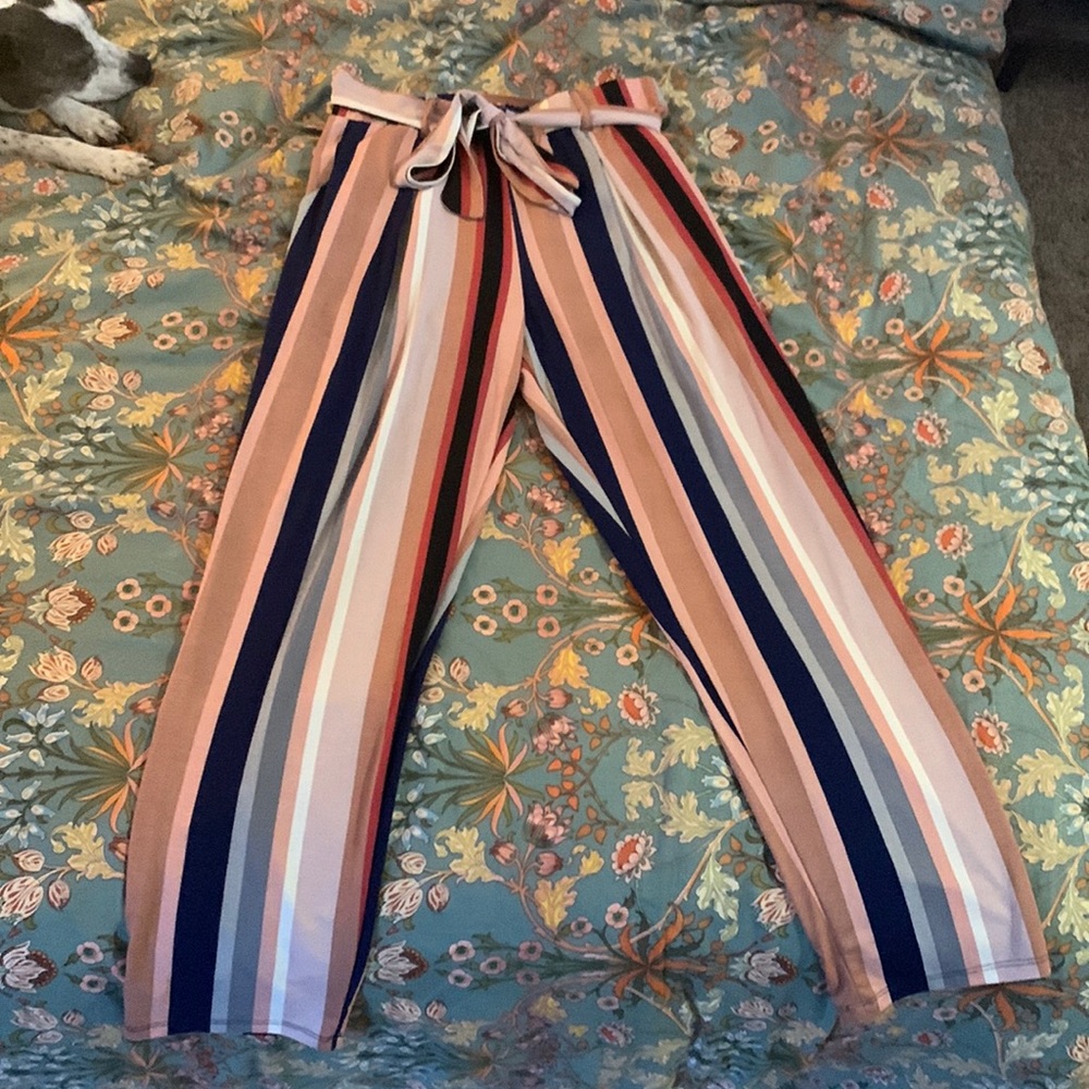 MINE stretchy and cute striped pants